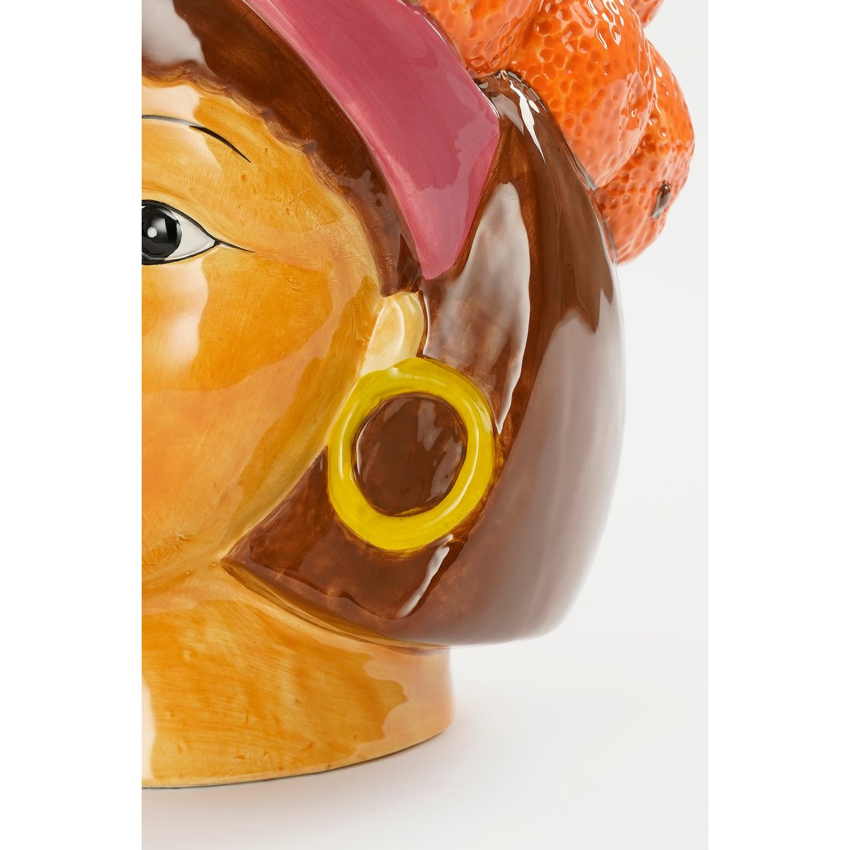 Vrouw Bloempot Binnen L20 x B20 x H22 cm Dolomiet Oranje