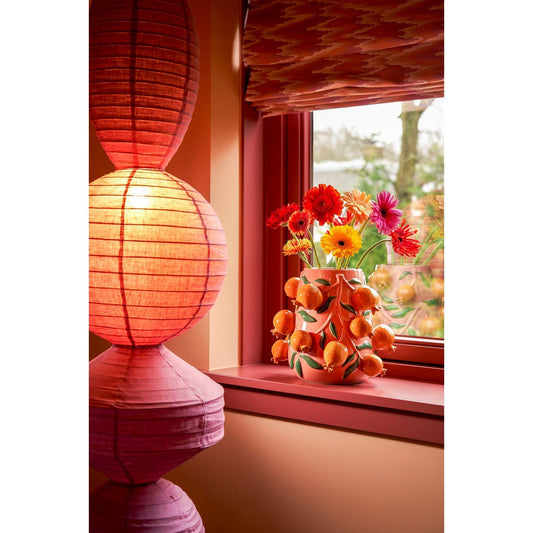 Granaatappel Vaas H31 x Ø34 cm Keramiek Roze