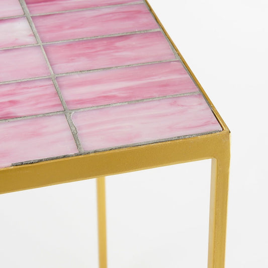 Rosie Bijzettafel voor Buiten Set van 2 L38 x B38 x H48 cm Metaal Roze