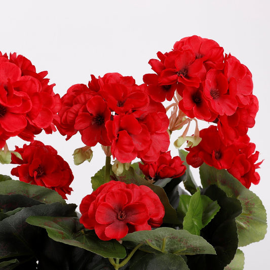 Geranium Kunstplant in Balkonbak L29 x B13 x H40 cm Rood
