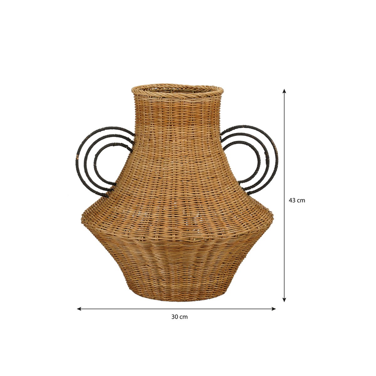 Flame Decoratie Vaas H43 x Ø30 cm Rotan