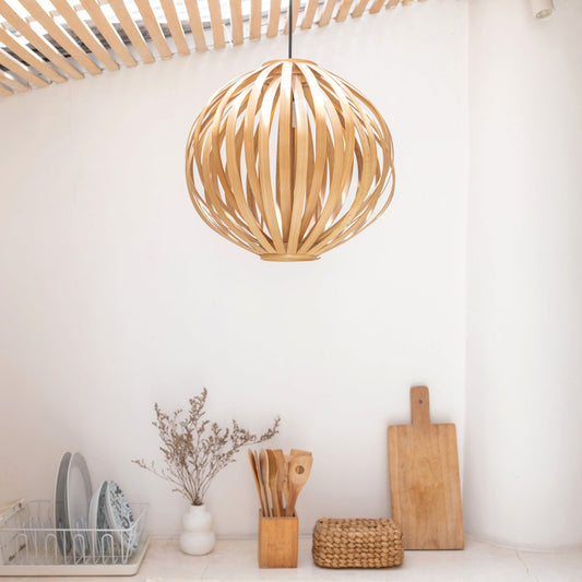 Cahyo Bamboelamp Natuurlijke lampenkap Bolvormige plafondlamp