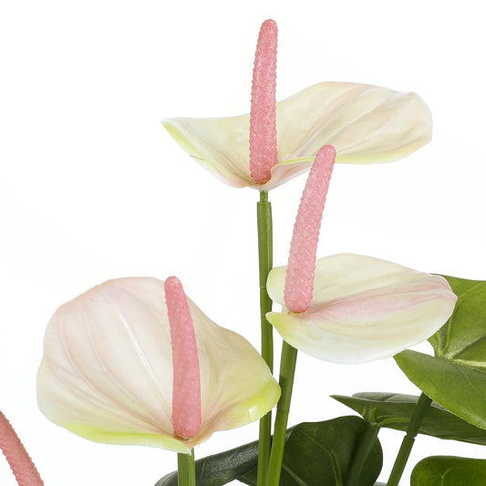 Anthurium Kunstplant in Bloempot Stan H40 x Ø30 cm Lichtroze