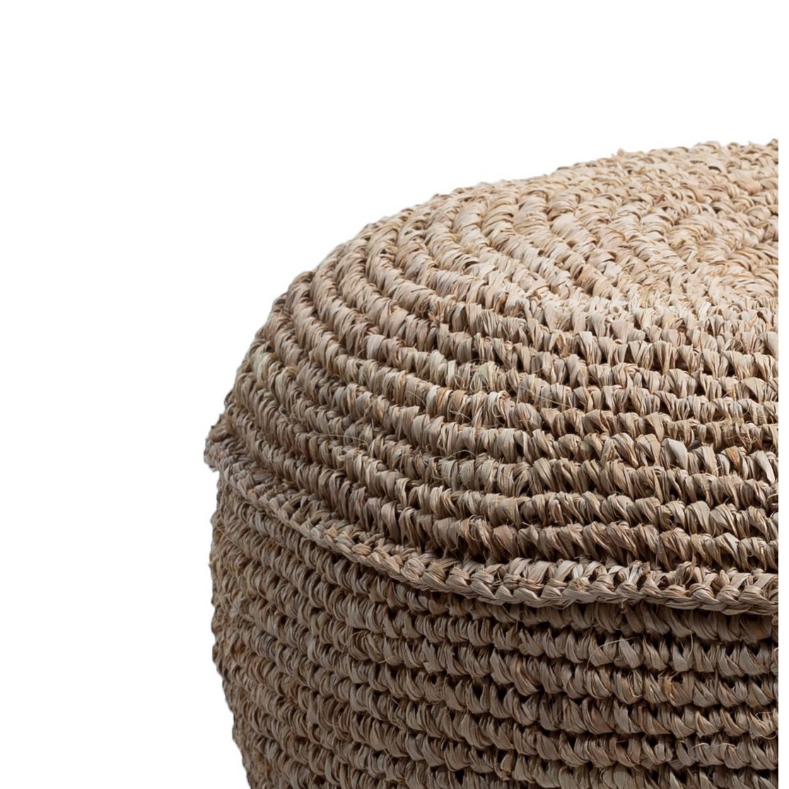 Eka Ronde Poef Zitzak  van Raffia 2 maten | Duurzaam & Uniek