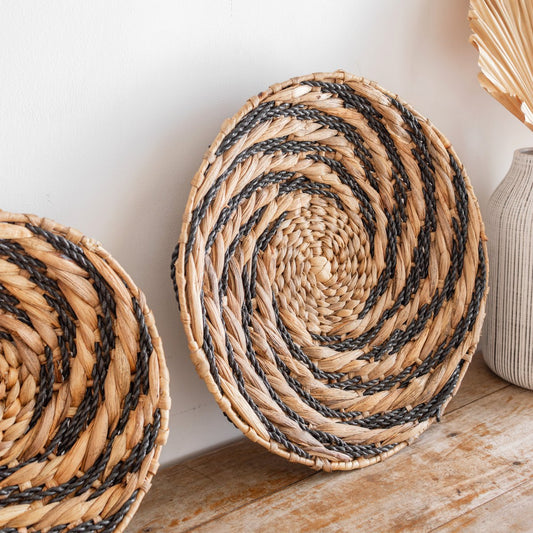 Biasa Ronde wandmand of decoratieve schaal van waterhyacint 2 maten