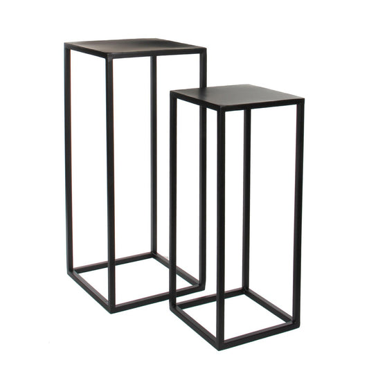 Noah Bijzettafel Set van 2 L30 x B30 x H70 cm Metaal Zwart