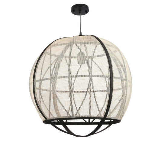 Eliza Hanglamp Rond Beige met Zwarte Details