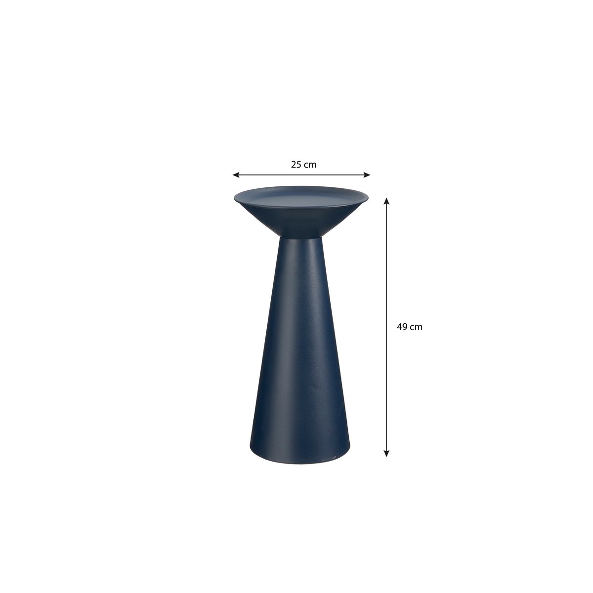 Coneo Bijzettafel H49 x Ø25 cm - FSC 100% - Metaal - Donkerblauw