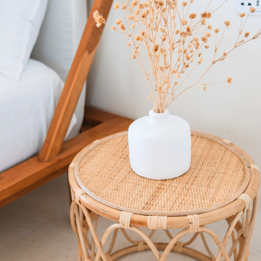 BOHO Ronde Rotan Bijzettafel met patroon