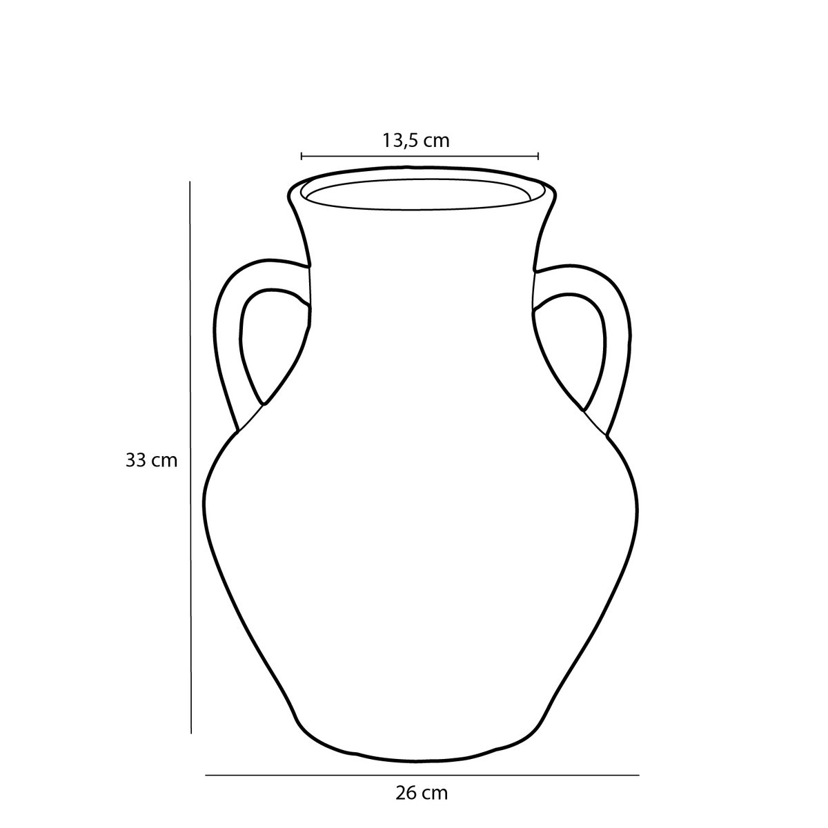 Sage Keramieken Vaas met Handvatten Donkergroen H33 x Ø26 cm
