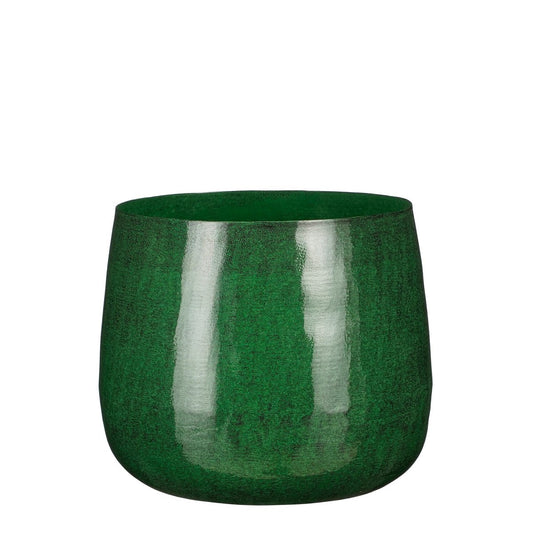Arvaya Bloempot Industriële Look Donkergroen H22 x Ø24 cm