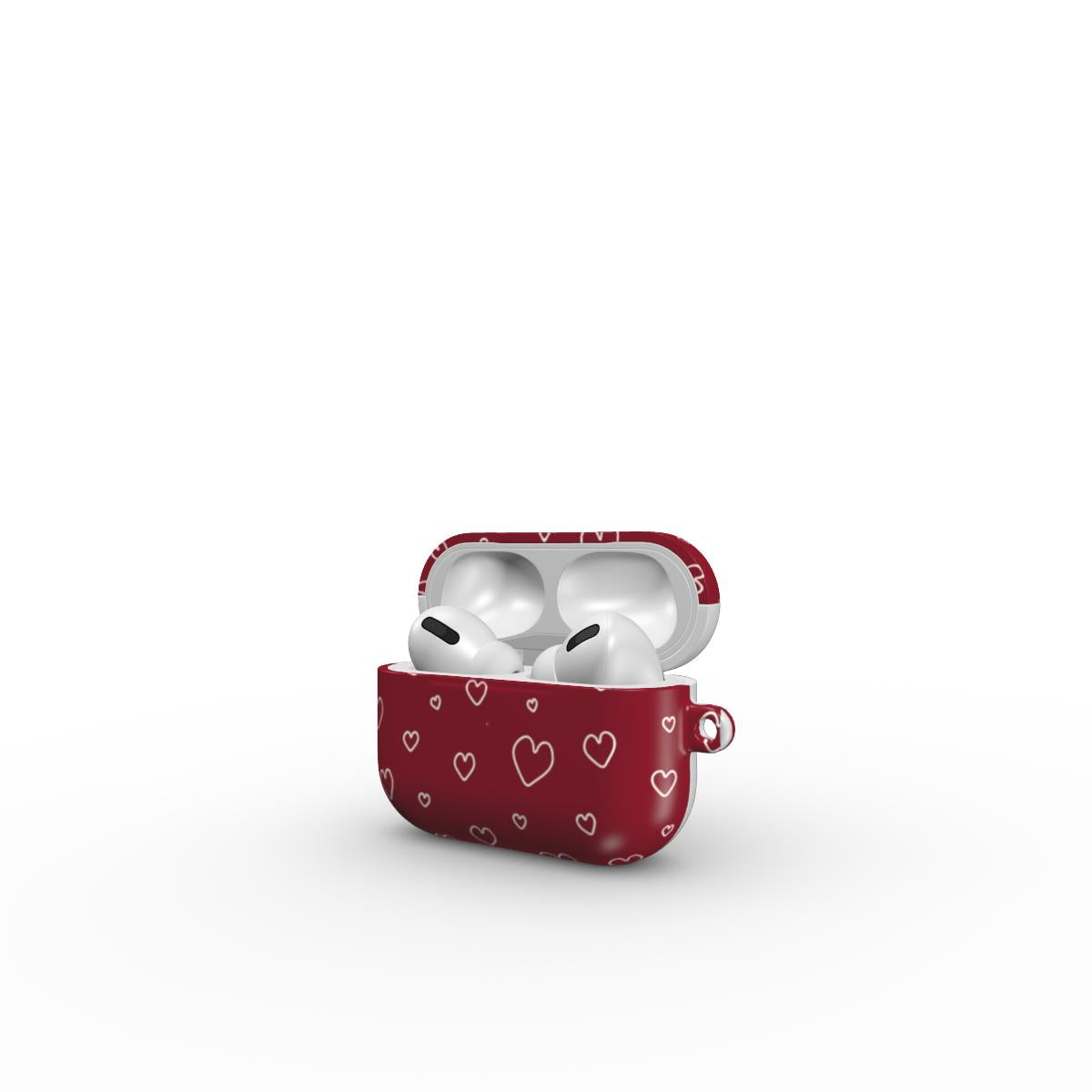 Red hearts AirPods Case