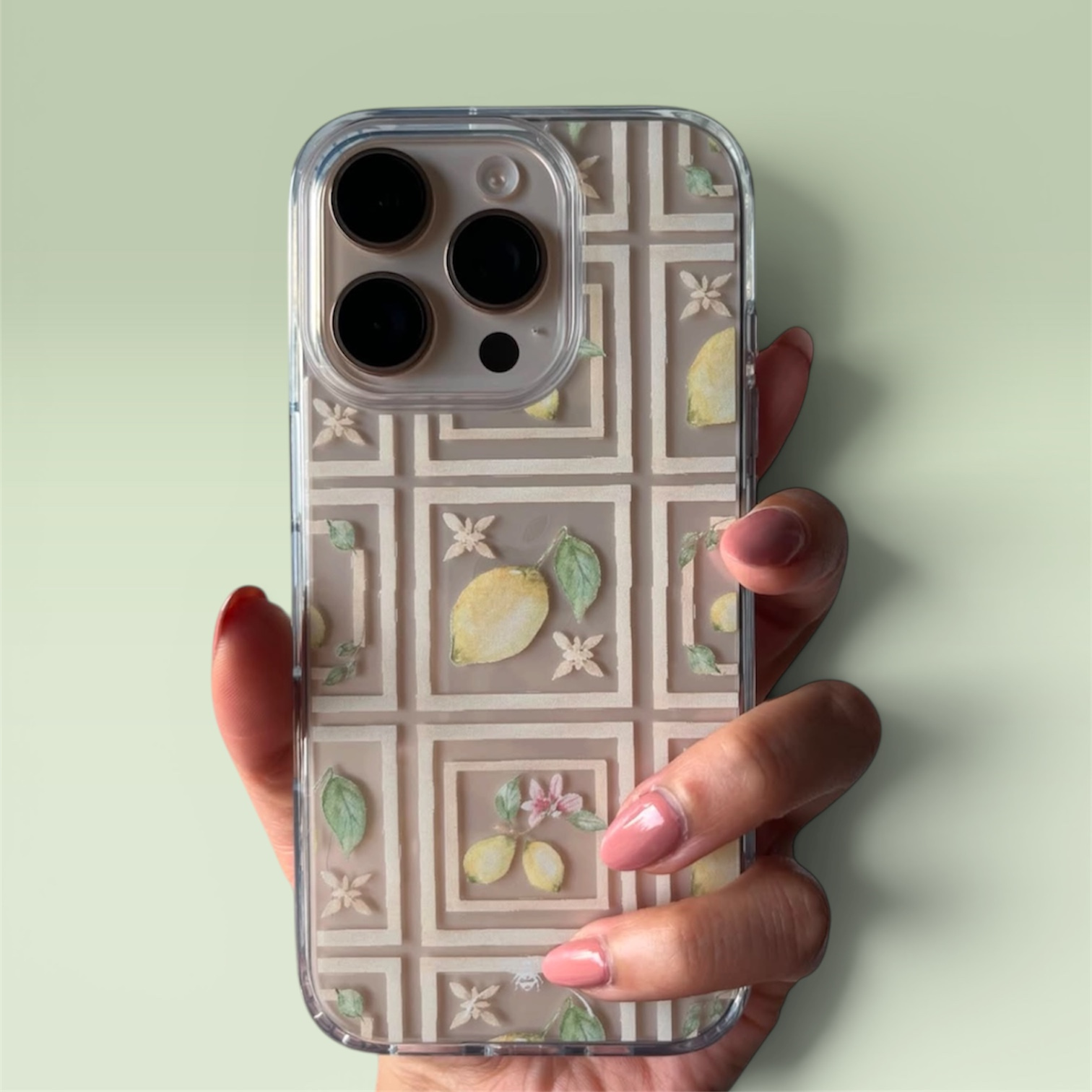 Lemon Grid Clear Phone Case