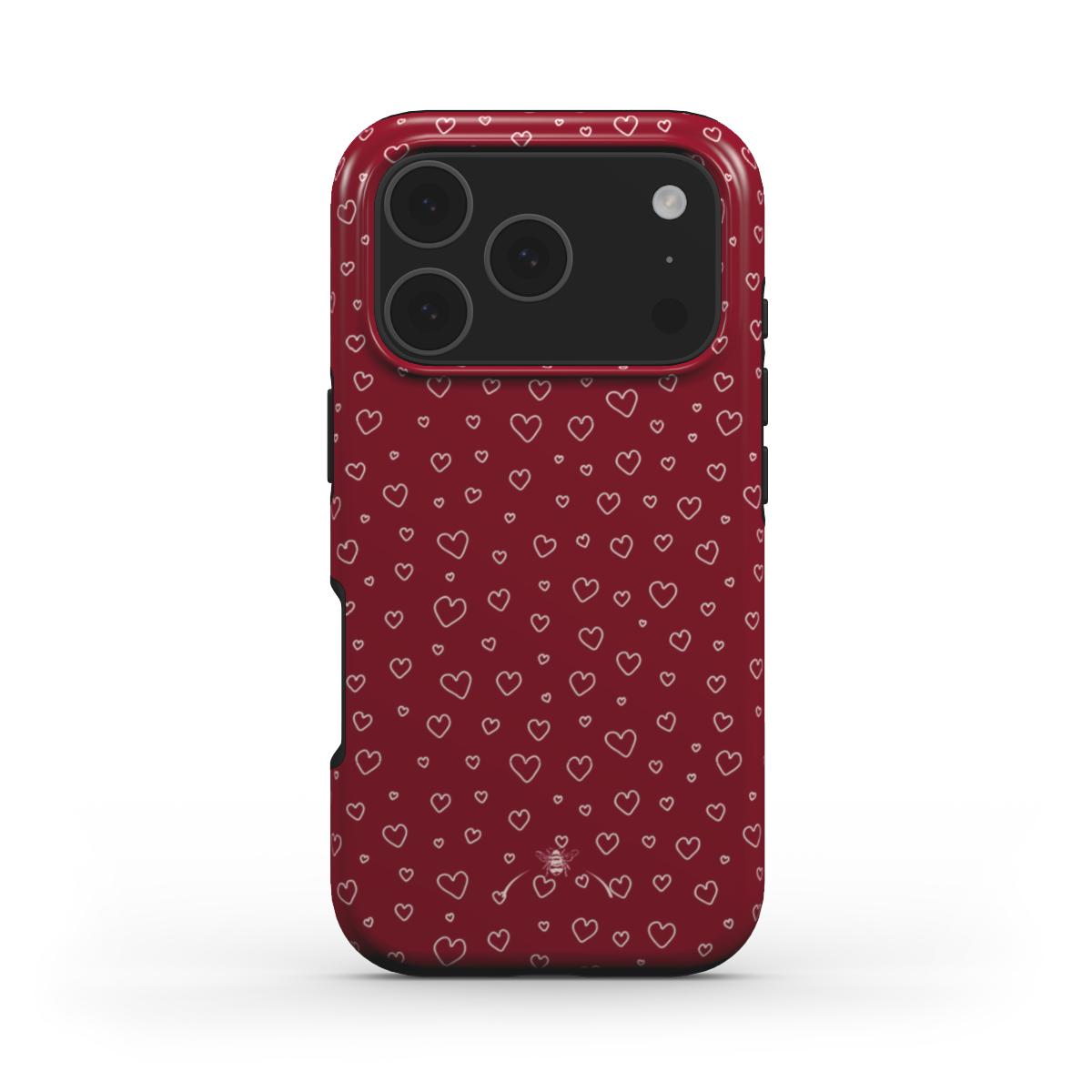 Cute red hearts phone case