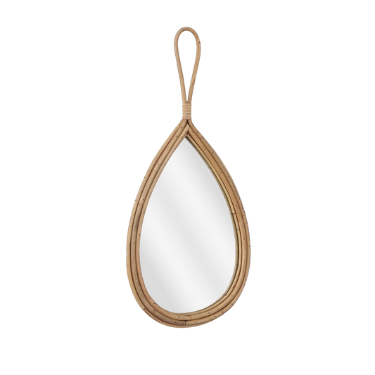 Raindrop Wandspiegel - L28 x H59 cm Rotan