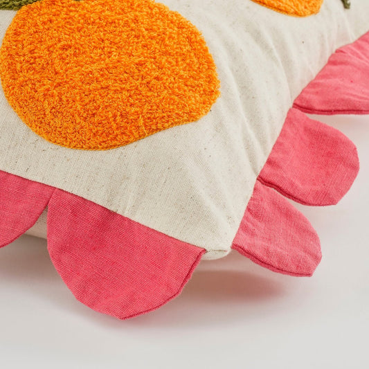 Fruitige Sierkussen L65 x B45 x H10 cm Katoen Oranje Roze