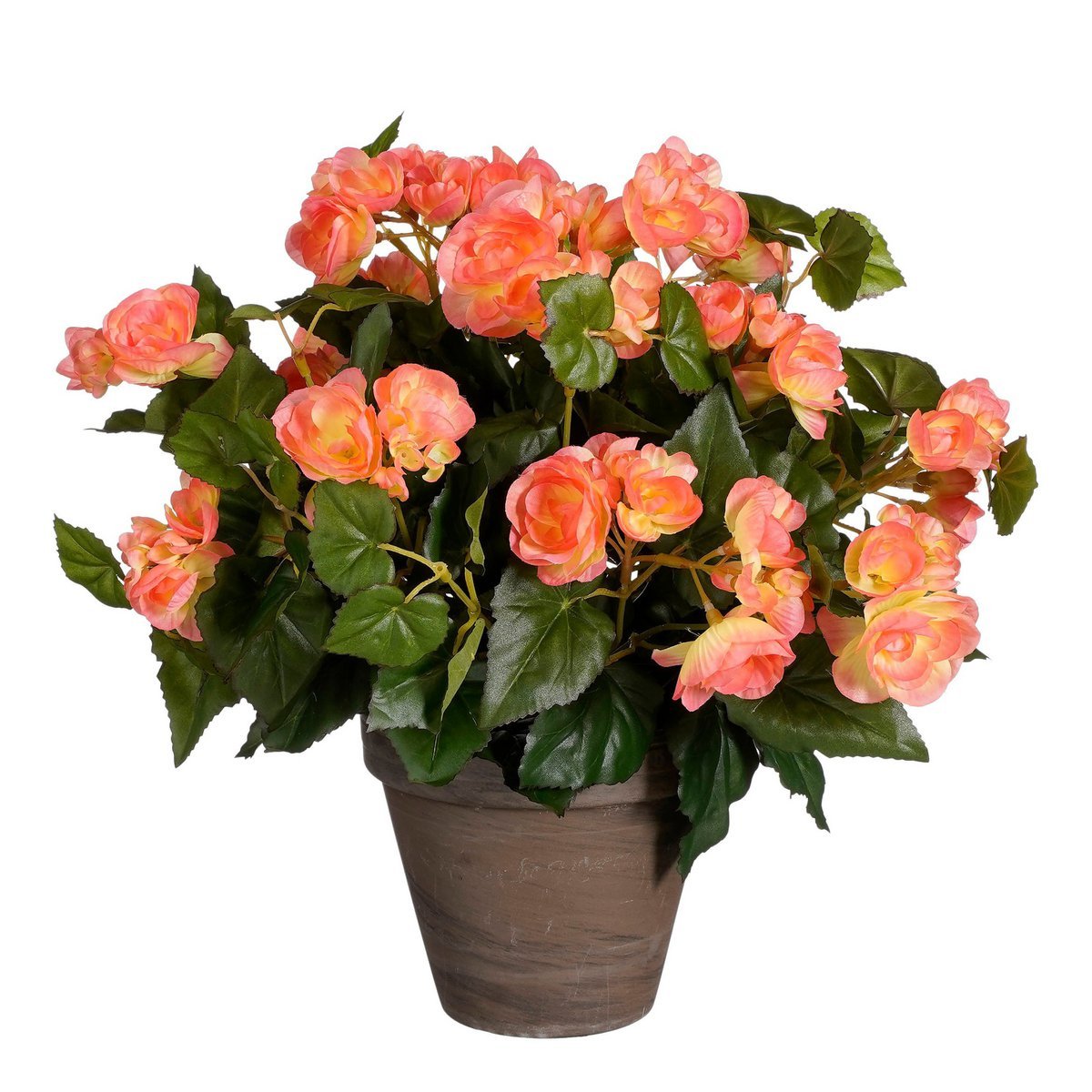 Begonia Kunstplant in Bloempot Stan H37 x Ø36 cm Zalmroze