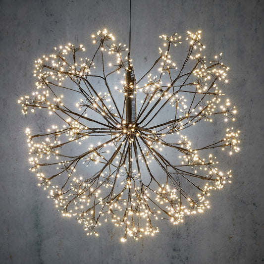 Ronde bal met warm witte LED Lampjes Ø70 cm zwart Kerstverlichting