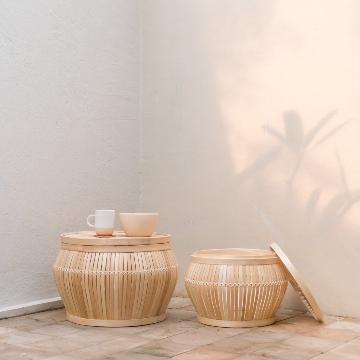 Sienna Bijzettafel Bamboe set van 2
