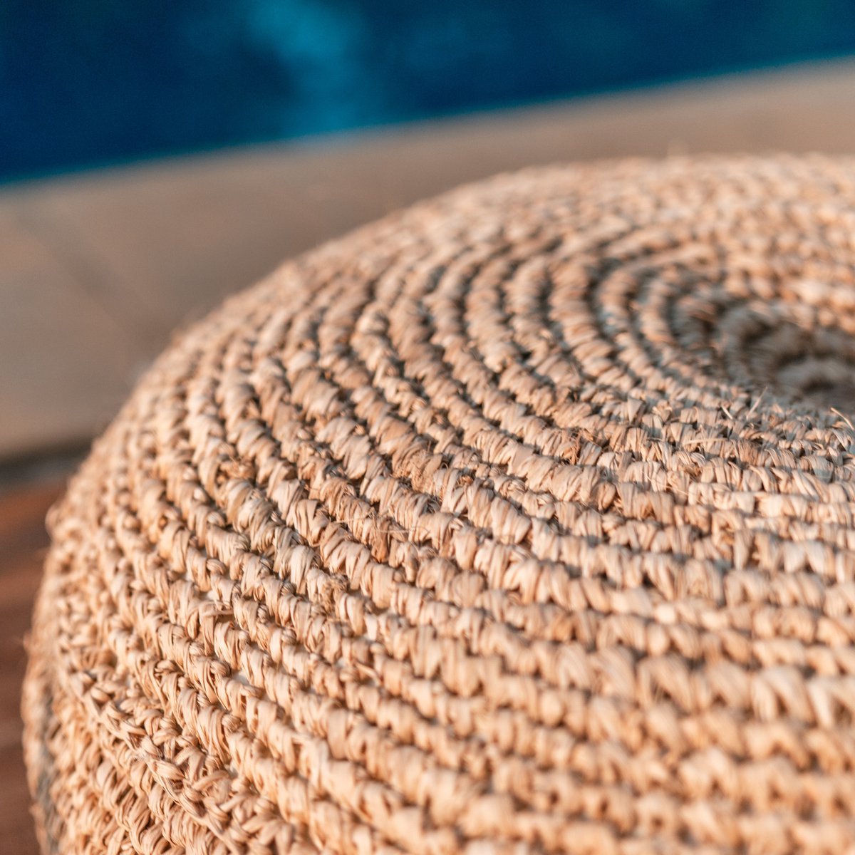 Eka Ronde Poef Zitzak  van Raffia 2 maten | Duurzaam & Uniek