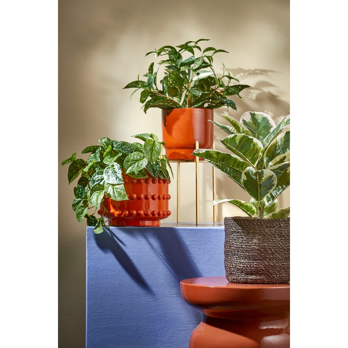 Brendon Bloempot H19 x Ø22 cm Keramiek Oranje