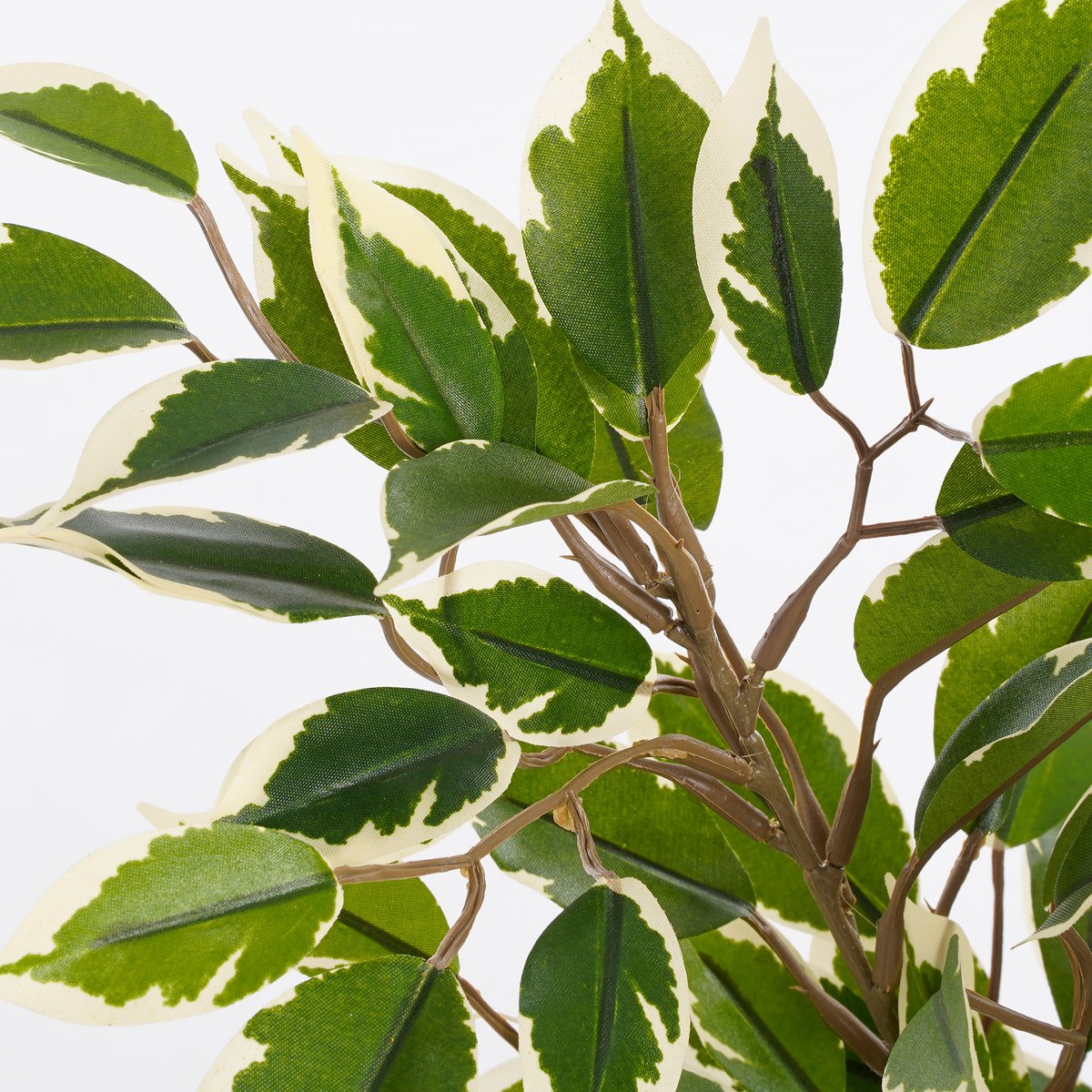 Ficus Natasja Kunstplant in Bloempot Stan H40 x Ø30 cm Groen Bont