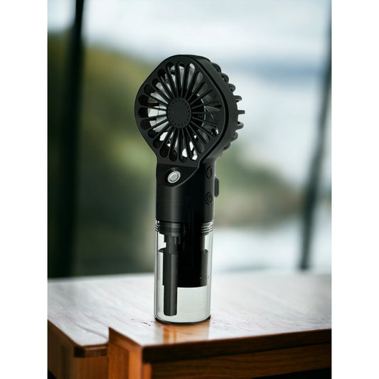 Mistral Draagbare Vernevelingsventilator met Etherische Olie Mist Oplaadbare Mini Ventilator met 4 Snelheden & Mistfunctie (20 ml, tot 8 uur)
