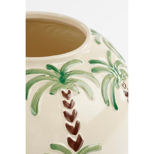 Palmbomen Vaas Keramiek Beige H28 x Ø28 cm