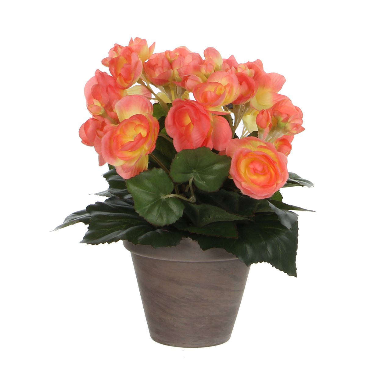 Begonia Kunstplant in Bloempot Stan H30 x Ø25 cm Zalmroze