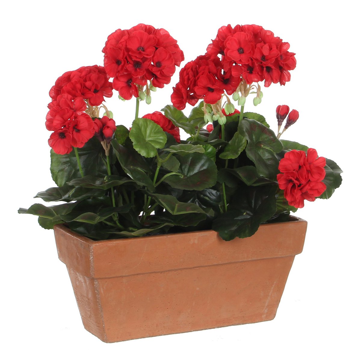 Geranium Kunstplant in Balkonbak L29 x B13 x H40 cm Rood
