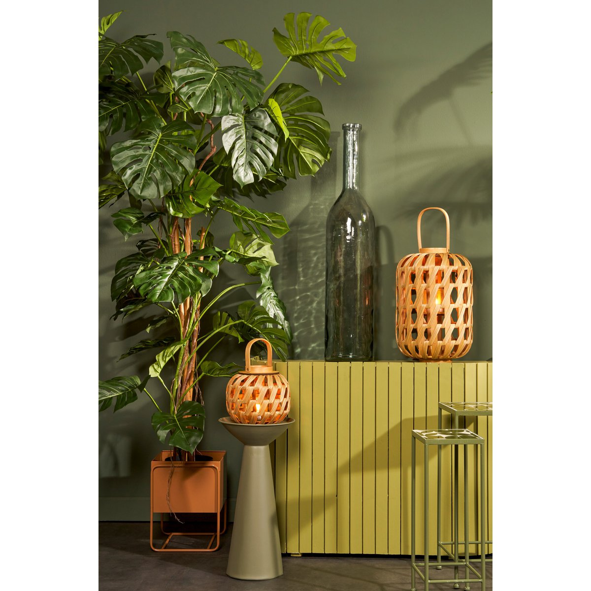 Meiko Bijzettafel - H55 x Ø28 cm FSC 100% Metaal Groen