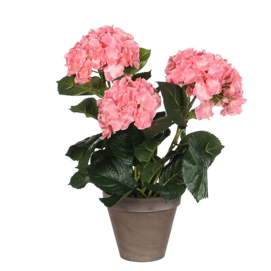 Hortensia Kunstplant in Bloempot Stan H40 x Ø35 cm Roze