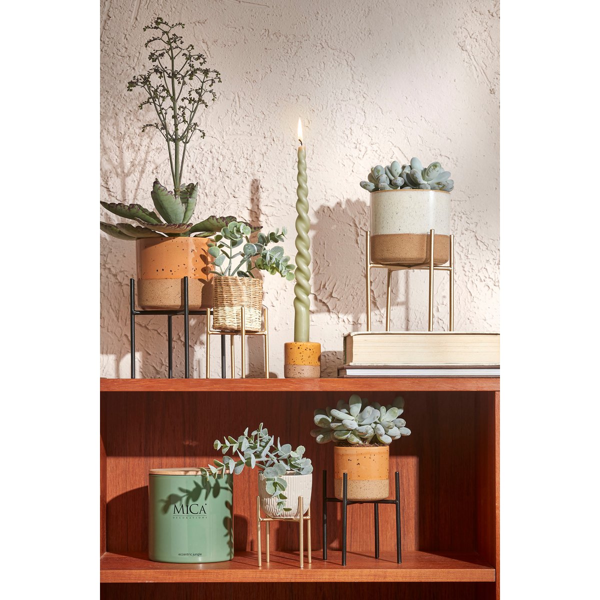 Flora Plantenstandaard L24 x B24 x H25 cm Metaal Zwart