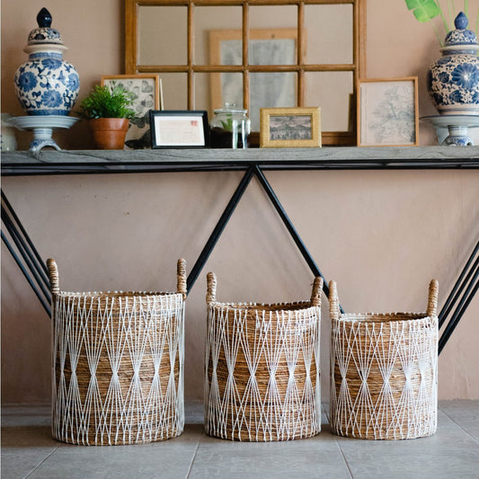 Aurum Boho Opbergmand | Plantenmand gemaakt van bananenvezel