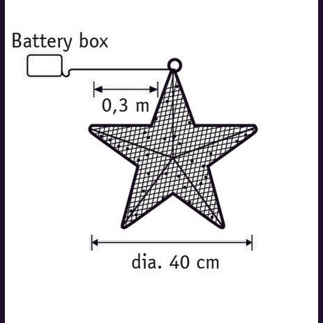 Ster met warm witte LED Lampjes Ø40 cm Zilver Kerstverlichting