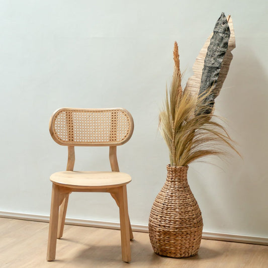 Nila Fles vormige BOHO Gevlochten Vaas Naturel
