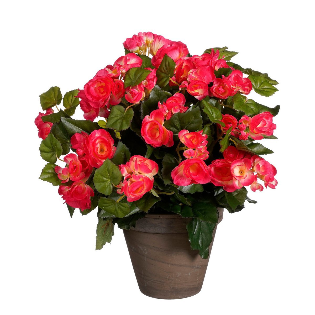 Begonia Kunstplant in Bloempot Stan H37 x Ø36 cm Donkerroze