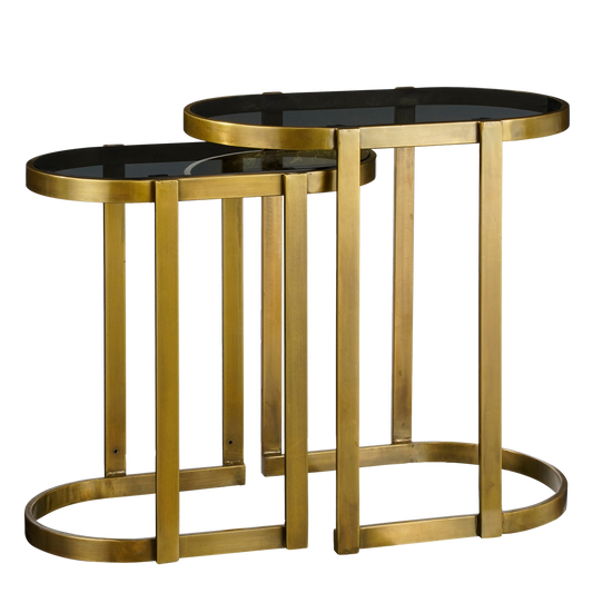Sem Metalen Bijzettafel Goud Set van 2 L54 x B34 x H56 cm