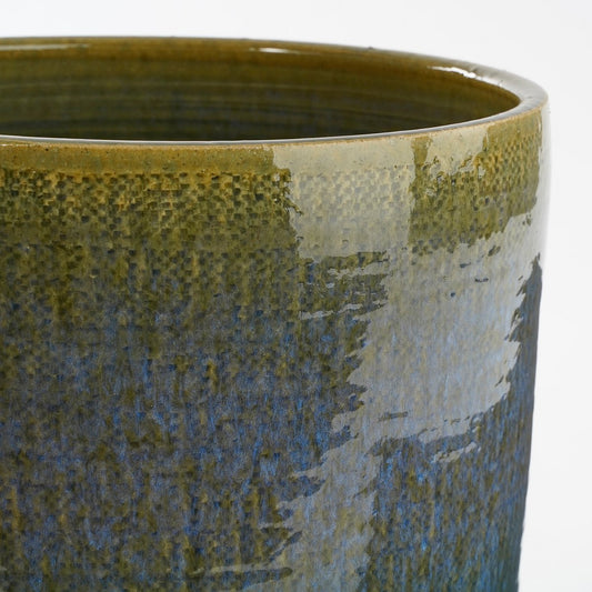 Eden Bloempot H24 x Ø26 cm Terracotta Donkerblauw