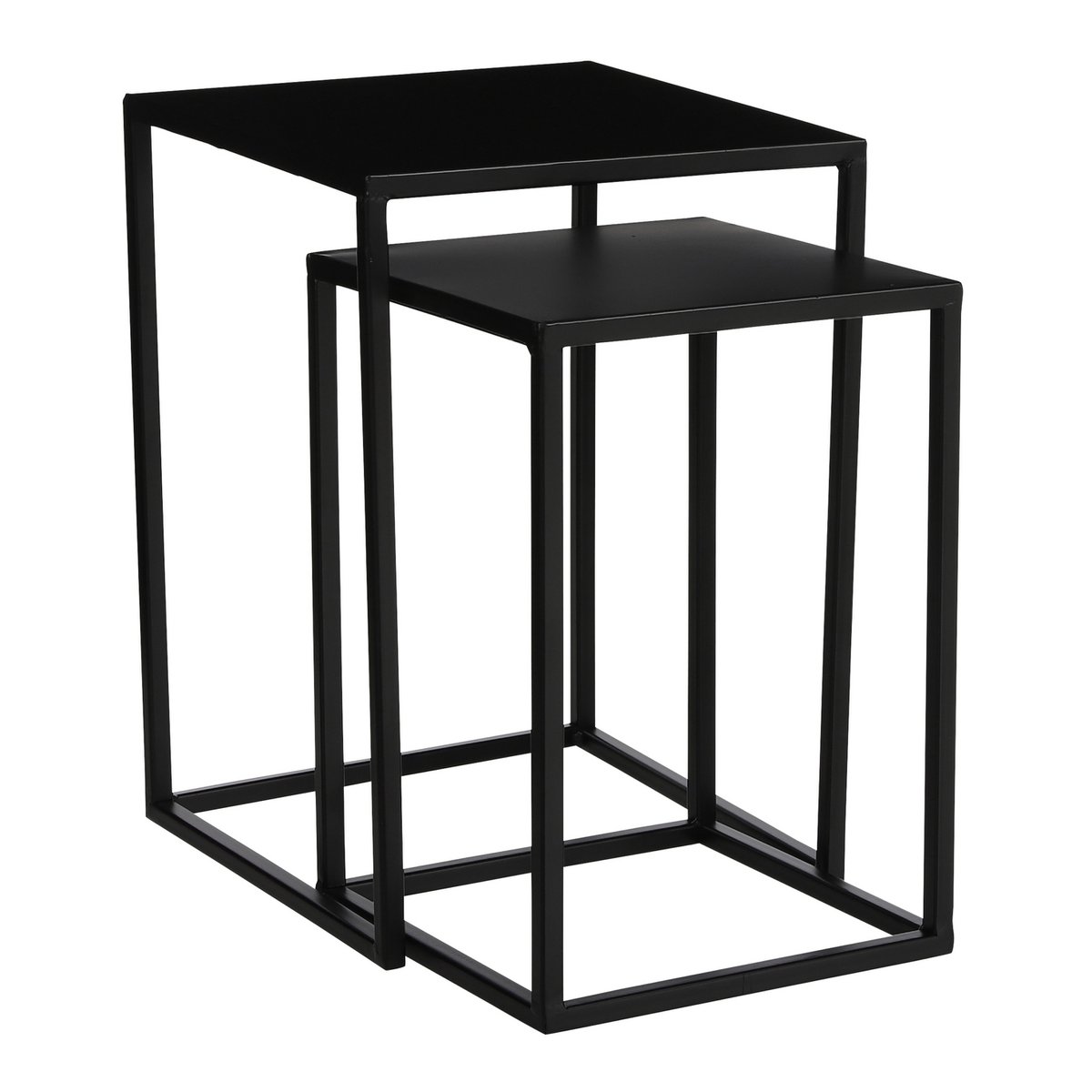 Noah Bijzettafel Set van 2 Zwart Hoog