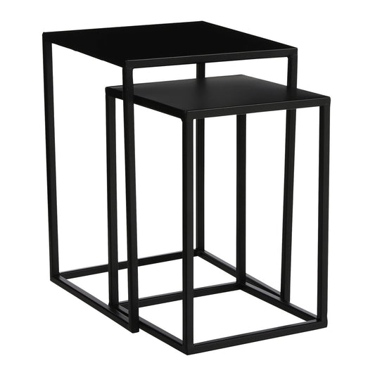 Noah Bijzettafel Set van 2 Zwart Hoog