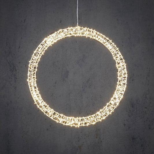 Cirkel met warm witte LED Lampjes Ø36 cm metaal wit Kerstverlichting