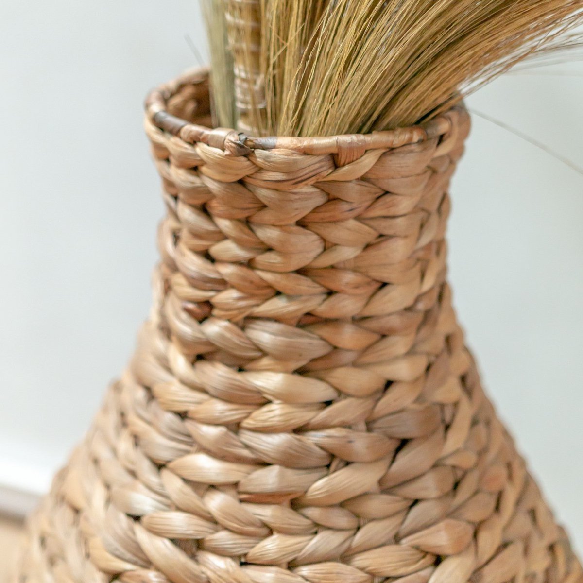 Nila Fles vormige BOHO Gevlochten Vaas Naturel