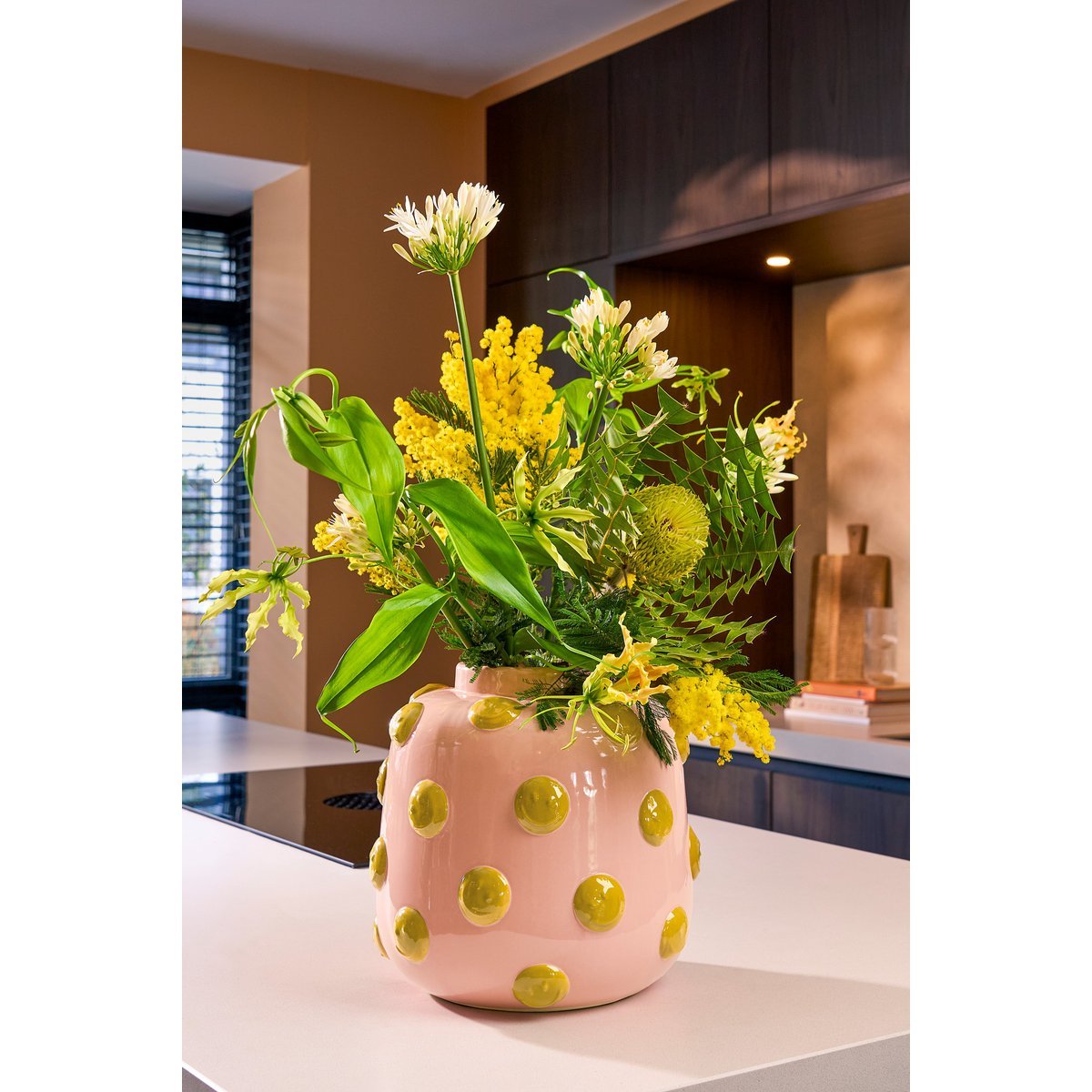 Sunny Smiles Vaas H28 x Ø29 cm Keramiek Lichtroze