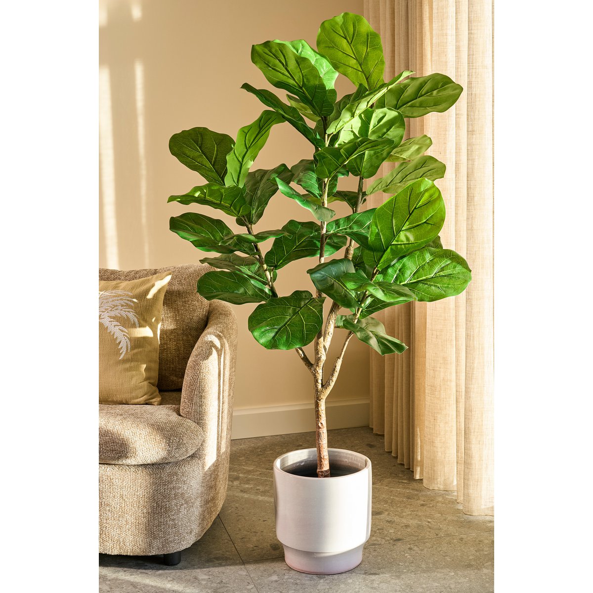 Ficus Lyrata Kunstplant in Pot H150 x Ø50 cm Groen