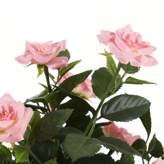 Rozenstruik Kunstplant in Bloempot Stan H33 x Ø25 cm Roze