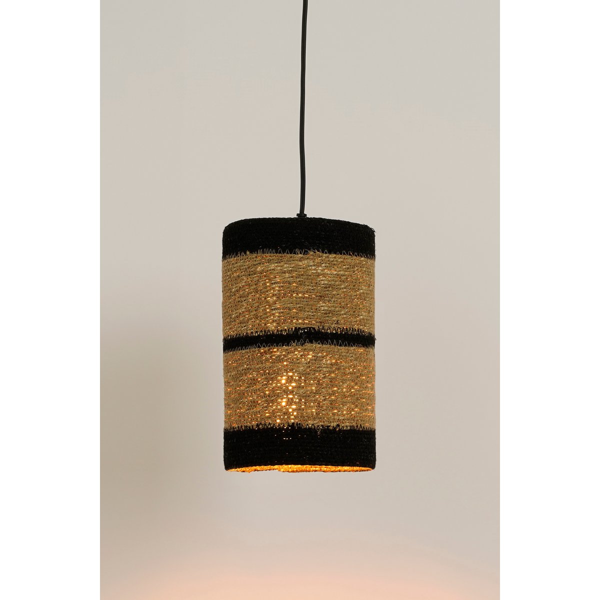 Nalani Hanglamp Jute met Zwart Ø 15 x 30 cm
