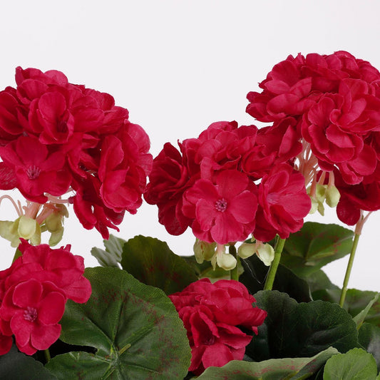 Geranium Kunstplant in Balkonbak L29 x B13 x H40 cm Donkerroze