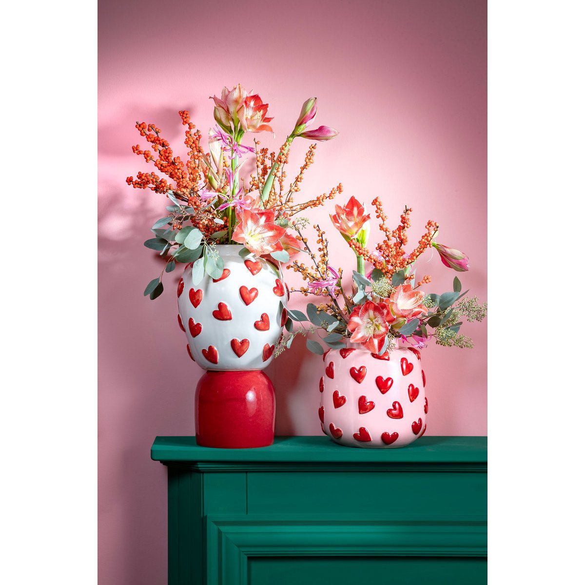 Valentine Hearts Vaas H33 x Ø30 cm Wit