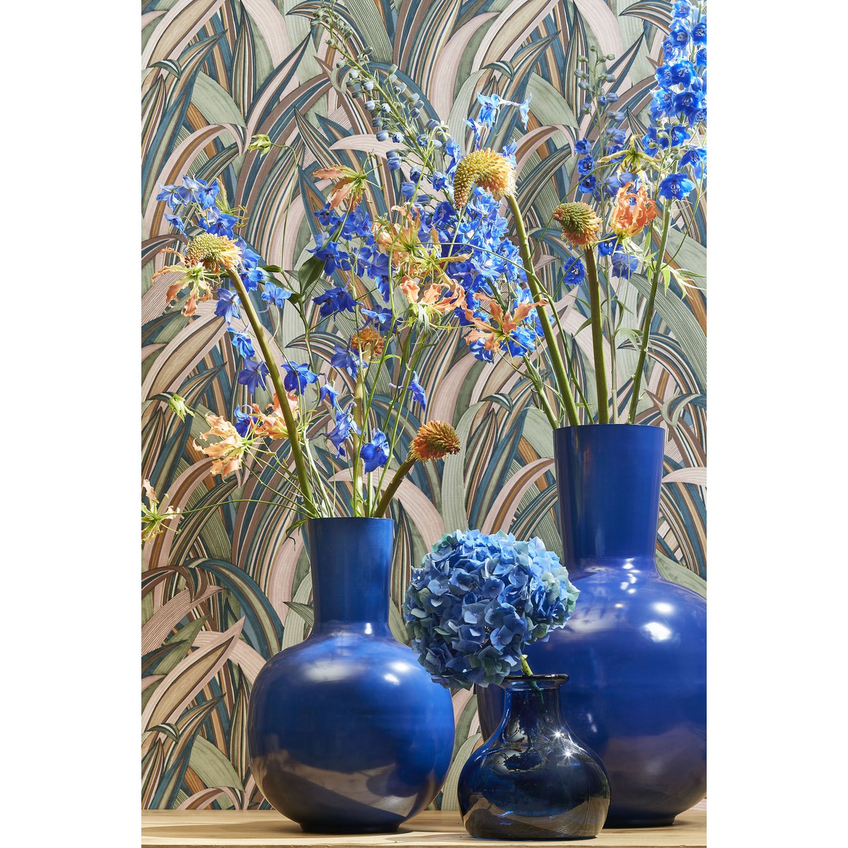 Mika Vaas H42 x Ø28 cm Metaal Blauw